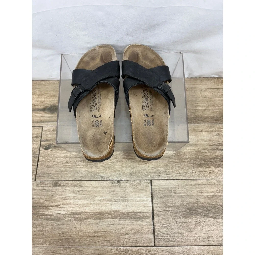 Birkenstock Barbados Black Criss‎ Cross Slides Sandals EU 39 US 8